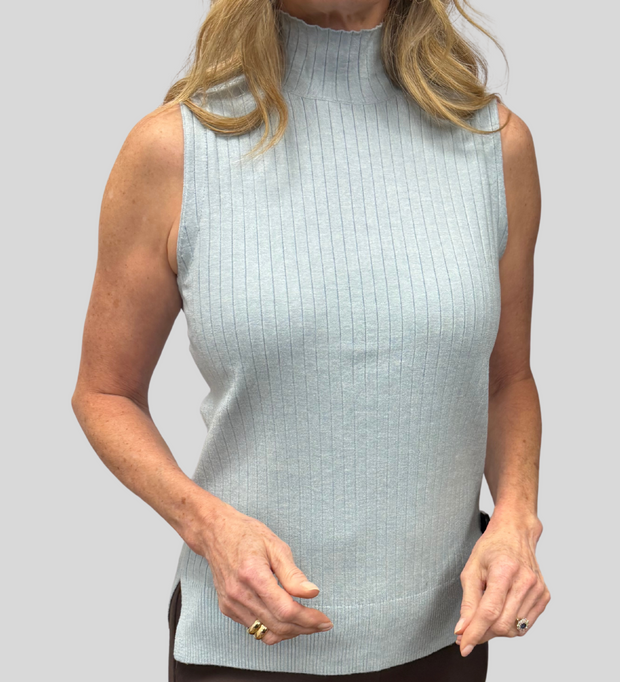 Mock Neck Sleeveless Sweater