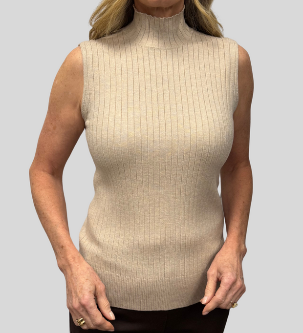 Mock Neck Sleeveless Sweater