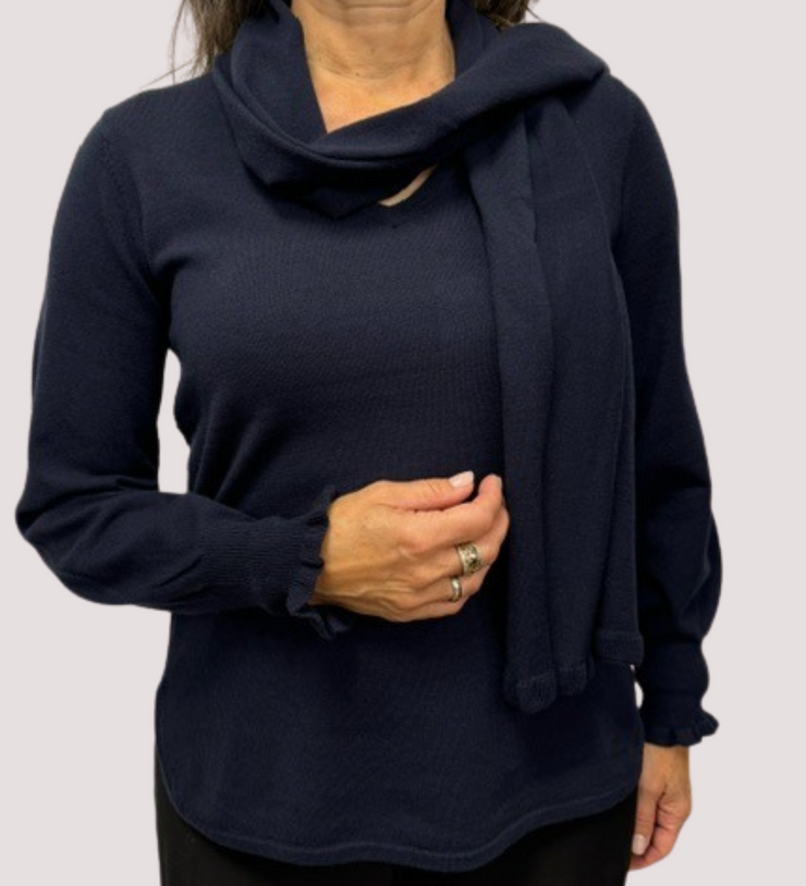 V-Neck w/Scarf Set