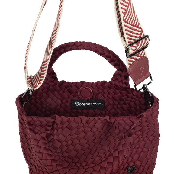 Brandon Small Woven Tote - Wine