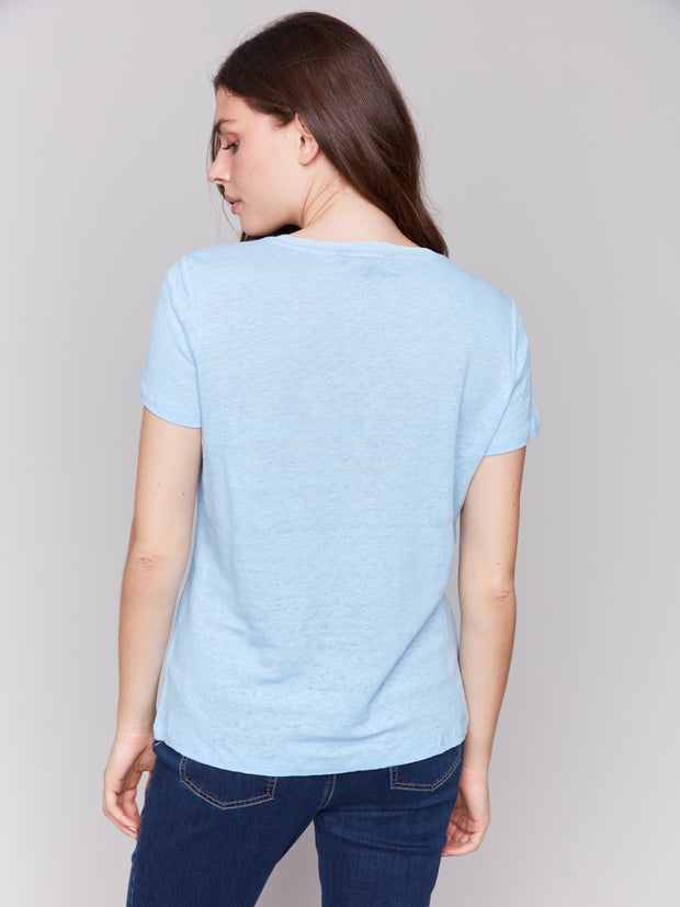 V-Neck Linen T-Shirt