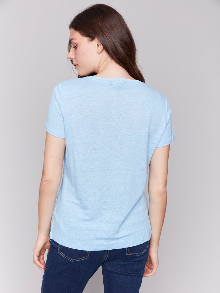 V-Neck Linen T-Shirt