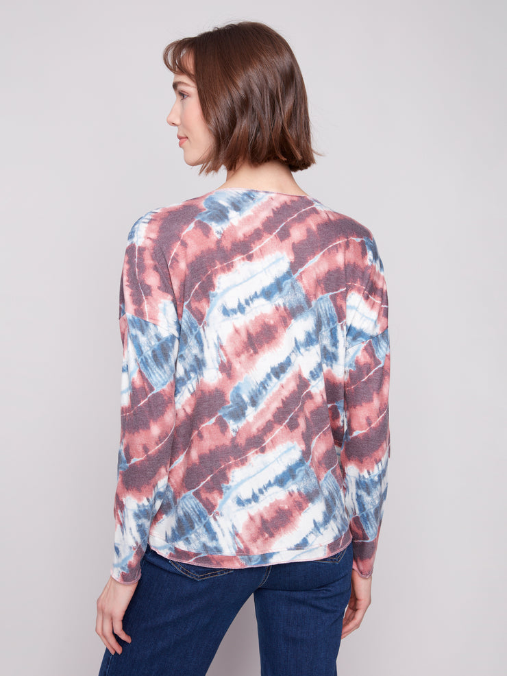 Tie Dye Dolman Print Top