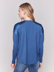 Satin Front Jersey Back Top