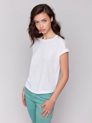 Lace Cap Sleeve T-Shirt