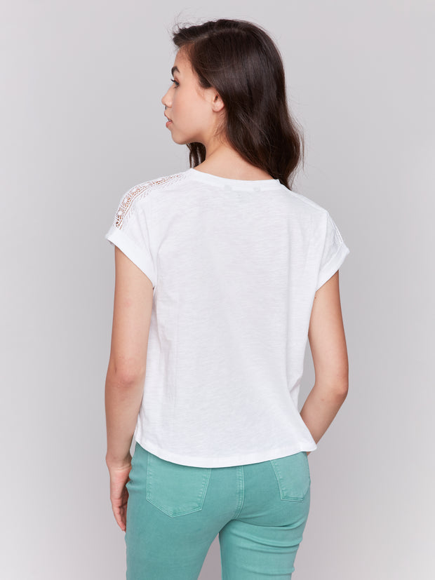 Lace Cap Sleeve T-Shirt