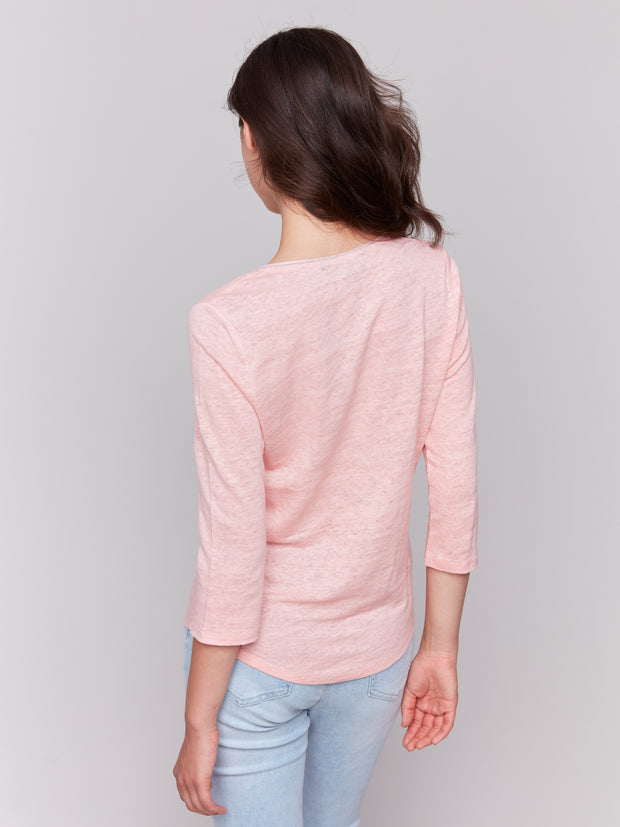 3/4 Sleeve V-Neck