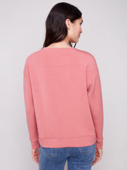 Embroidered Soft Scuba Top