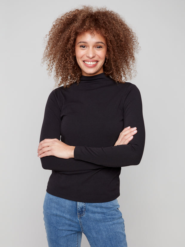 Mock Neck Long Sleeved Top