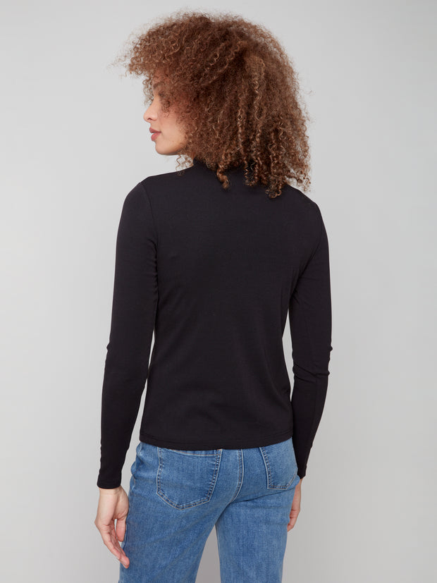 Mock Neck Long Sleeved Top