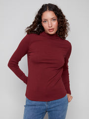 Mock Neck Long Sleeved Top