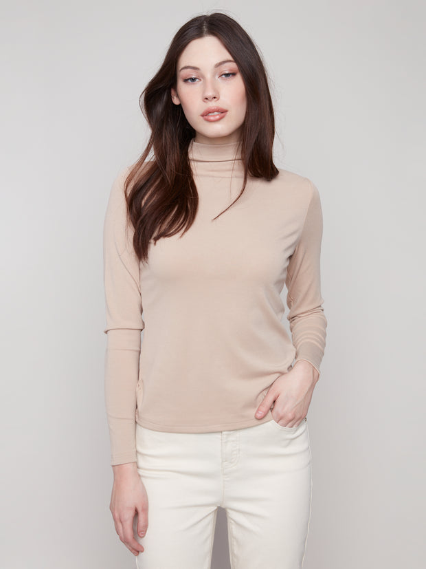 Mock Neck Long Sleeved Top