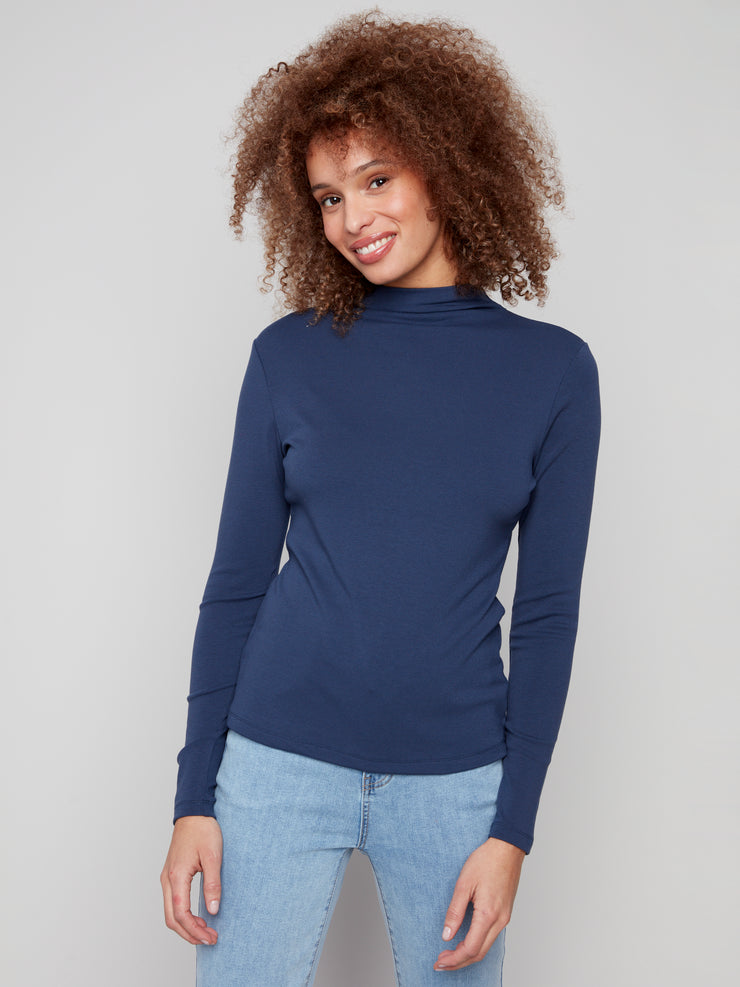 Mock Neck Long Sleeved Top