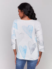 Watercolour Hearts Top