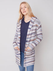 Hooded Patch Pocket Cardigan
