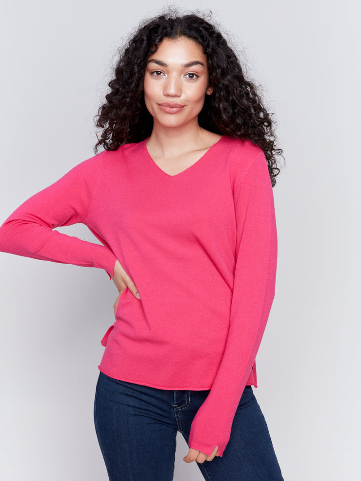 Long Sleeve V Neck Sweater