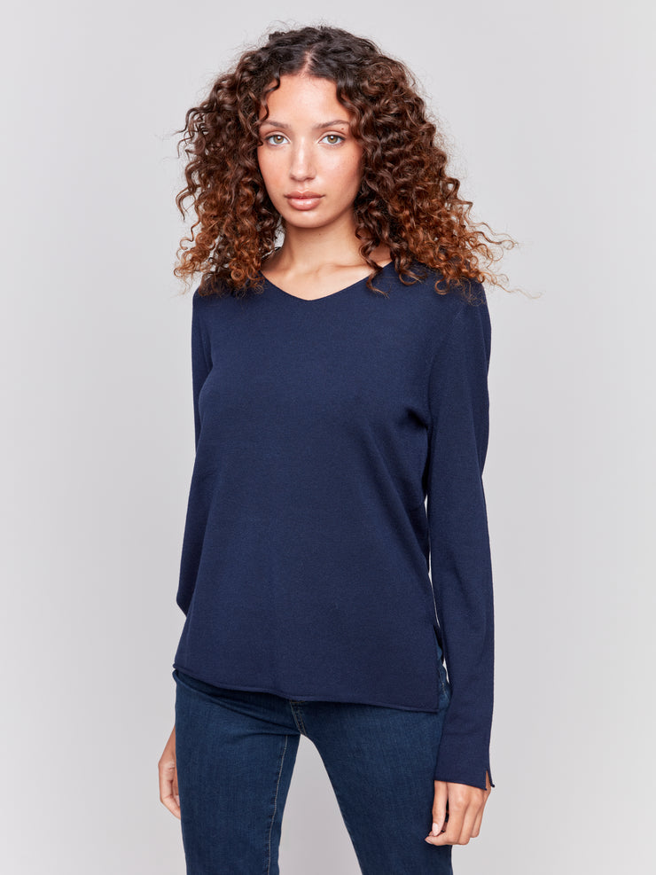 Long Sleeve V-Neck Sweater