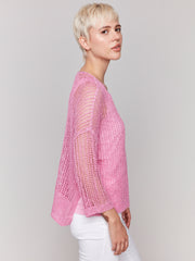 3/4 Sleeve Crochet Sweater Set