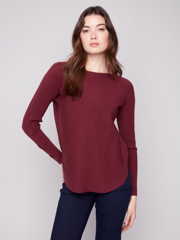 Lace Up Sleeve Sweater