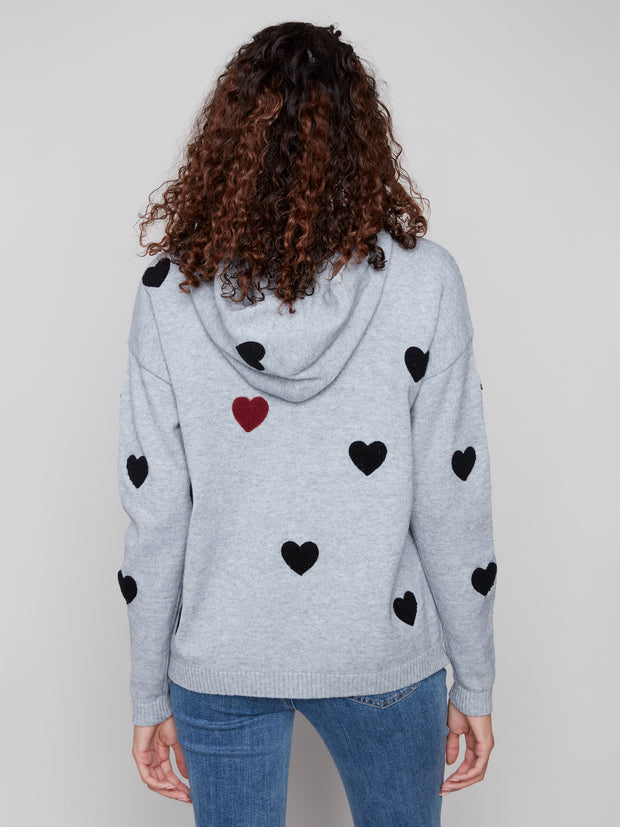 Boucle Heart Design Hoodie