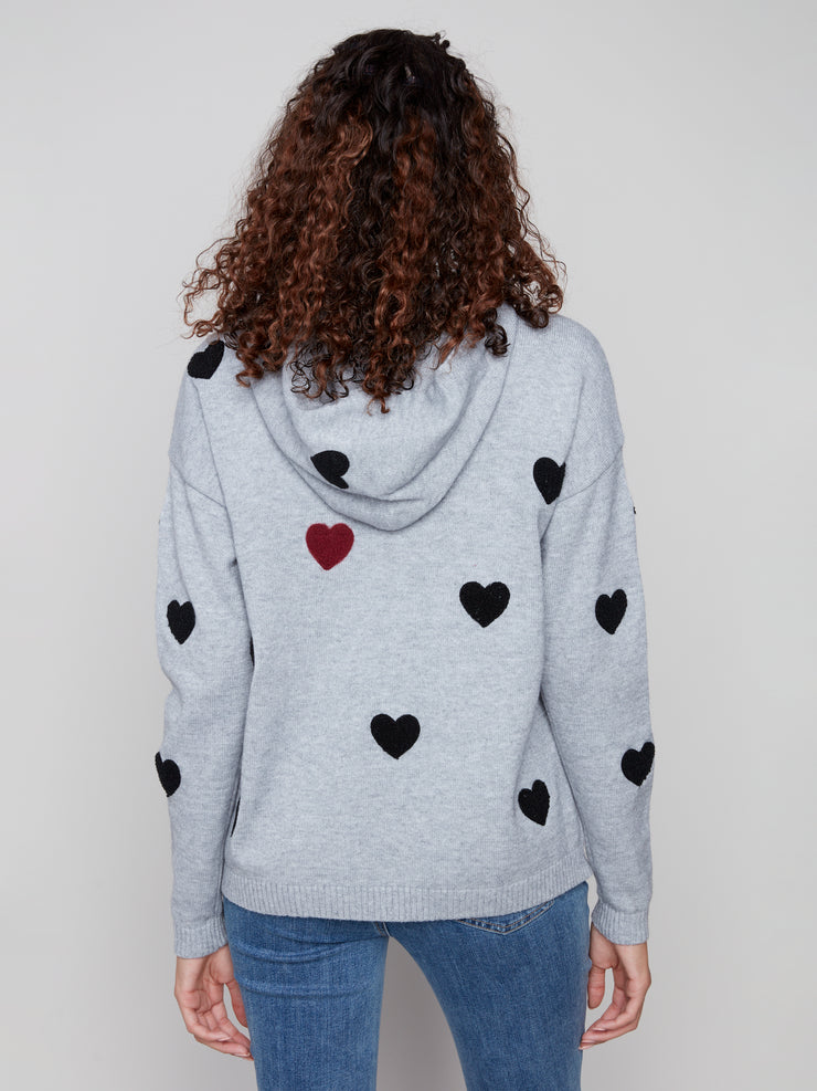 Boucle Heart Design Hoodie