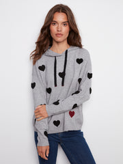 Boucle Heart Design Hoodie