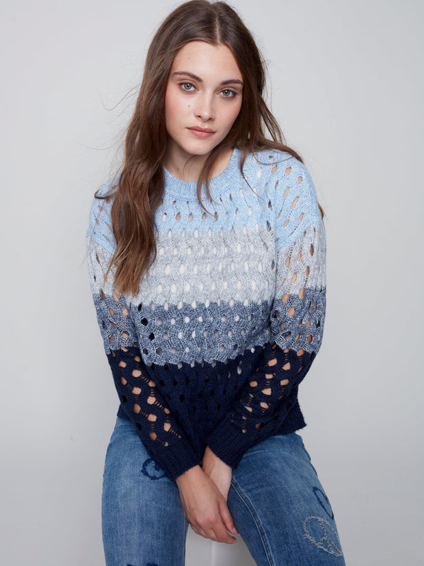 Open Stitch Cable Knit Sweater-Watch Us Women Oakville