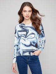 Printed V-Neck Sweater