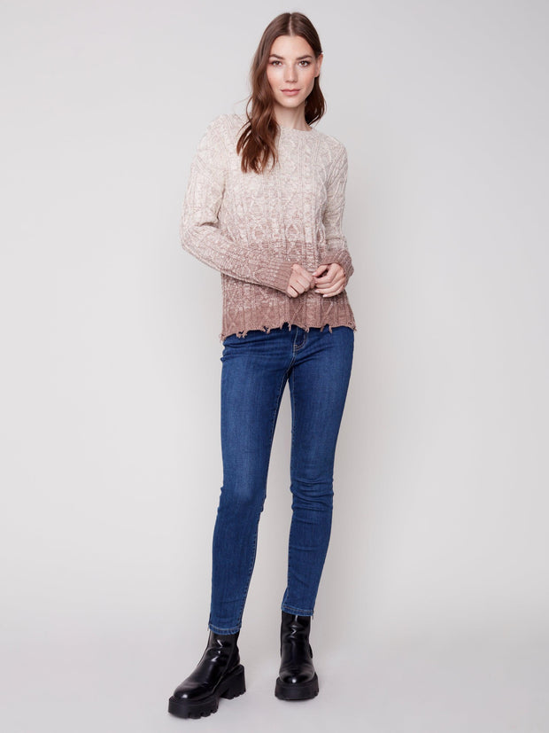 Ombre Cable Knit Sweater