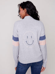 Smiley Back Mock Neck Sweater-Watch Us Women Oakville