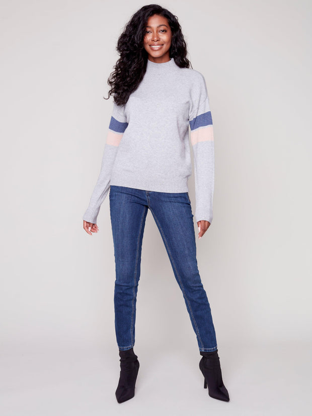 Smiley Back Mock Neck Sweater-Watch Us Women Oakville