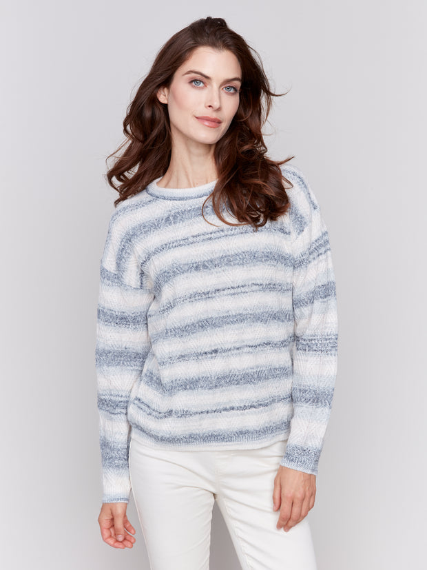 Space Dye Striped Sweater