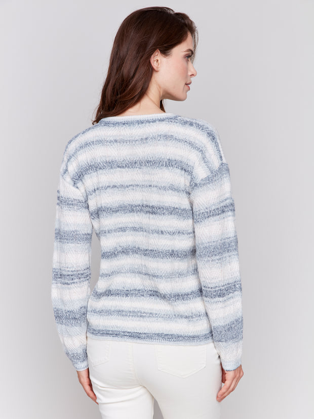 Space Dye Striped Sweater