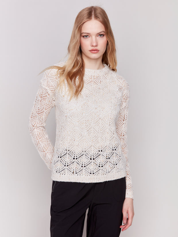 Crochet Crew Neck Sweater