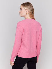 Crew Neck Side Bow Sweater