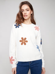 Embellished Flowers Sweater