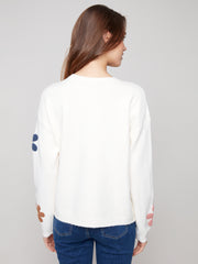 Embellished Flowers Sweater