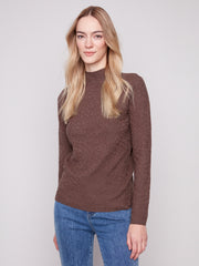 Textured Mock Neck Sweater