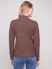 Textured Mock Neck Sweater