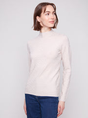 Textured Mock Neck Sweater