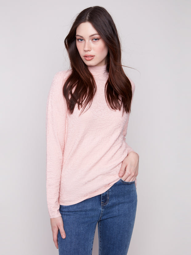 Textured Mock Neck Sweater
