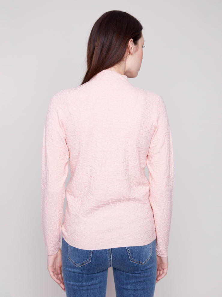Textured Mock Neck Sweater