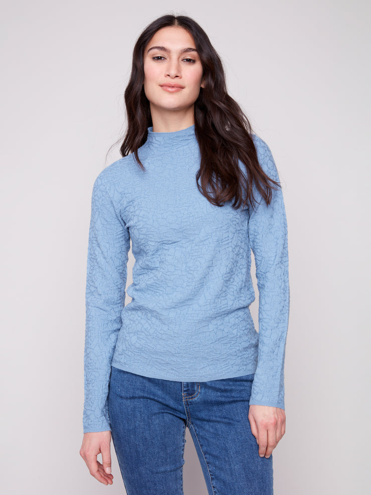 Textured Mock Neck Sweater