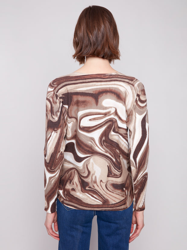 Swirls Boat Neck Sweater