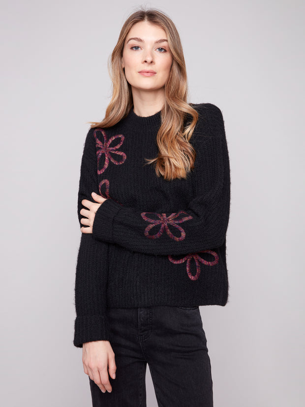 Embroidered Flowers Sweater