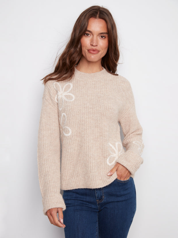 Embroidered Flowers Sweater