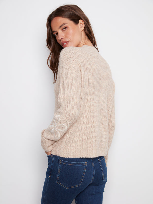 Embroidered Flowers Sweater