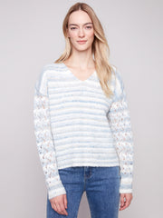 Lace Knit Sleeve Sweater