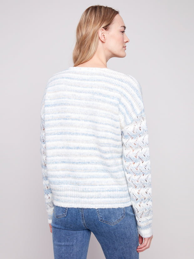 Lace Knit Sleeve Sweater
