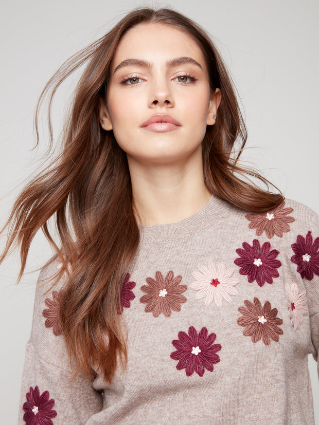 Floral Embroidered Sweater